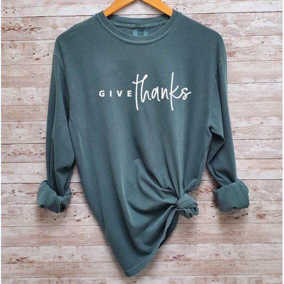 GIVE THANKS Graphic Garment dyed T-Shirt