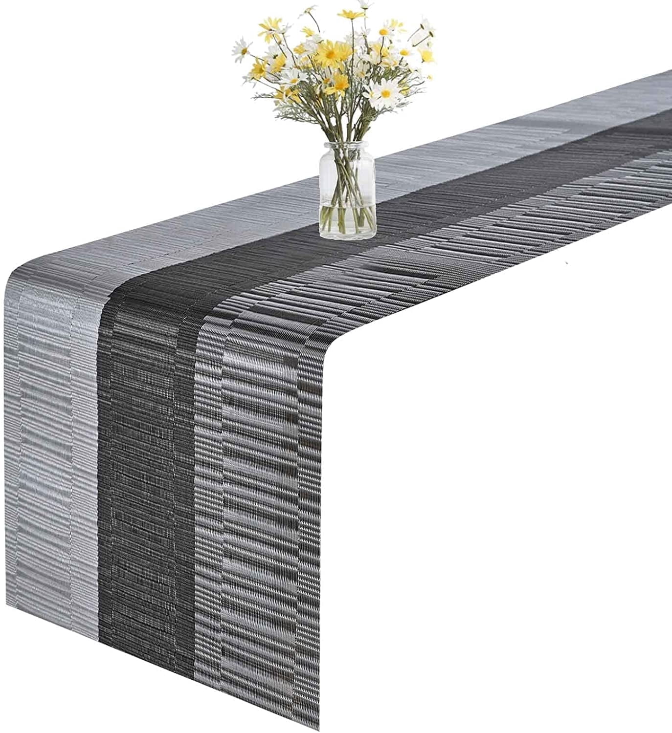 Pvc Table Runner GIVERARE Table Runner, 12x107in Heat-Resistant Woven Vinyl Long ...