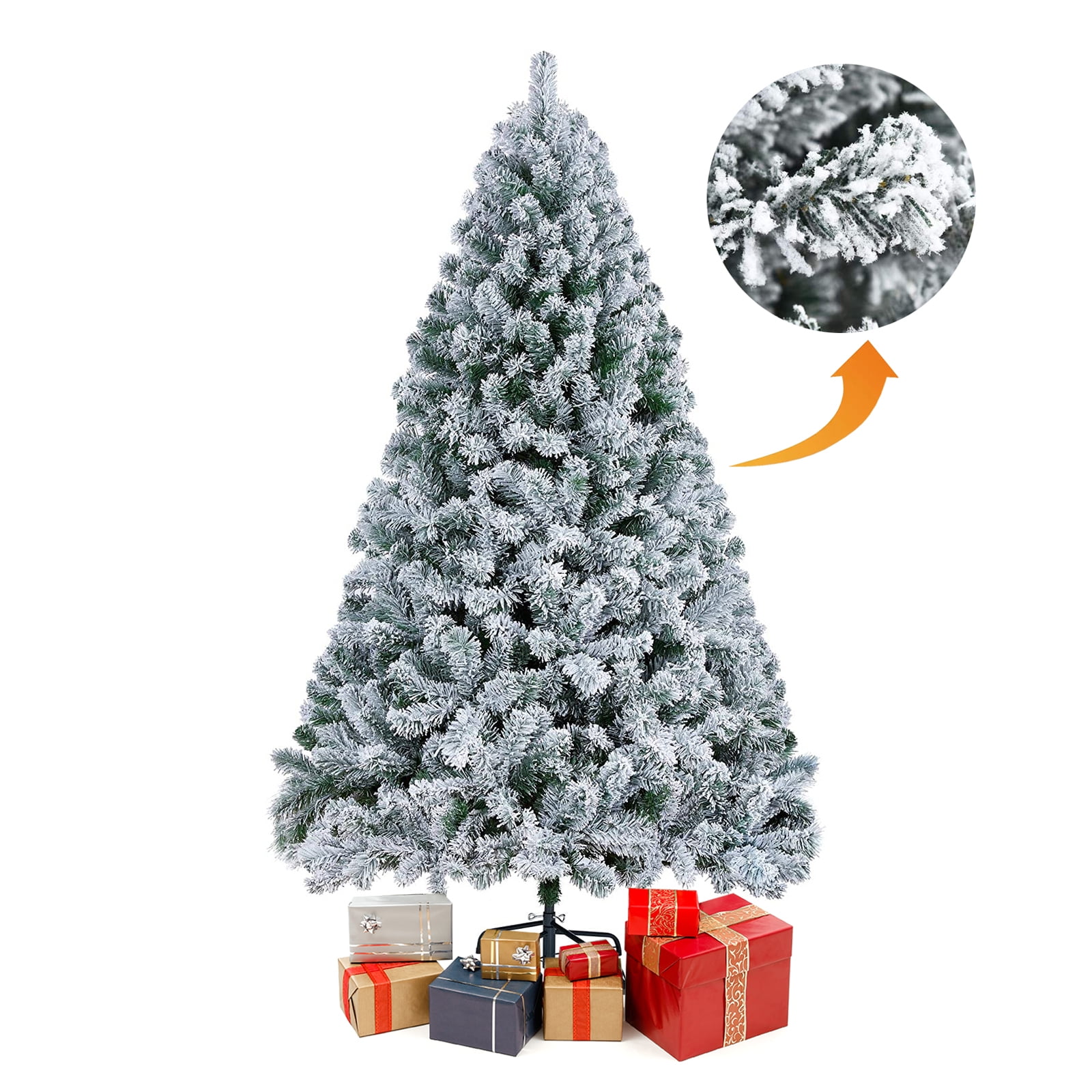 Usmixi Clearance Sale Christmas Tree Decoration, Premium Snow Flocked  Hinged Artificial Mini Christmas Tree Fake Spruce Full Tree For Home Office  Party Decoration Same Day Delivery Items Prime 