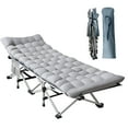 thumbnail image 1 of GIVIMO Camping Cot with Mattress 75x28 inch Folding Bed with Carry Bag, Silver, 1 of 7