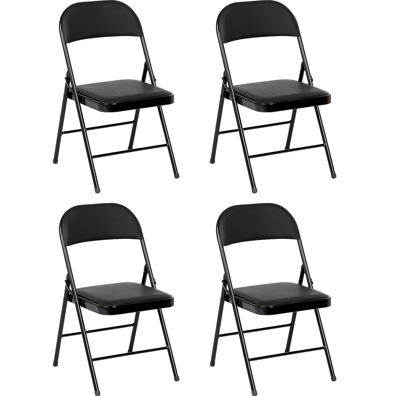 2200 Series Upholstered Folding Chair Set Of 4 - Cabernet/Gray, Steel Frame, 500lb Capacity, Contoured Back & Seat - View #2