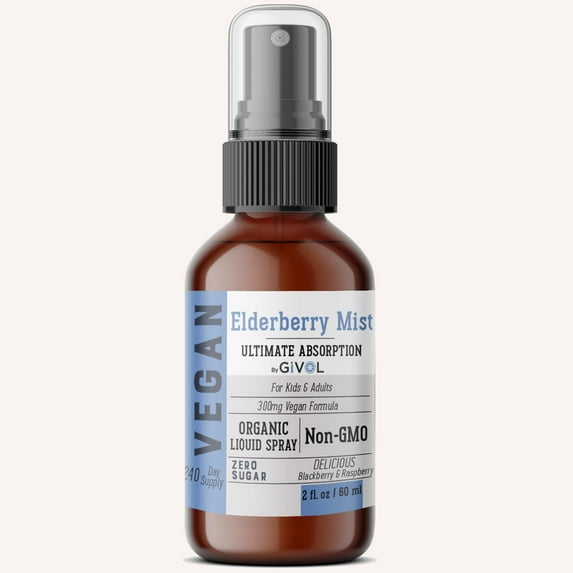 GIVOL, Organic Elderberry Mist-Sambucus Nigra (Extra Strength) Liquid Extract for Kids & Adults - Immune Boost - High Flavonoid Levels - Vegan Easy Absorption - - Non-GMO (1)