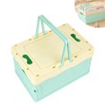 thumbnail image 1 of GIXUSIL 1 Pack Foldable Storage Box Pastel Blue Plastic Crates Multipurpose Collapsible Bins with lids Cute Organization Basket for Home Office Kitchen Picnic Camping 9.8×6.7 inch, 1 of 7