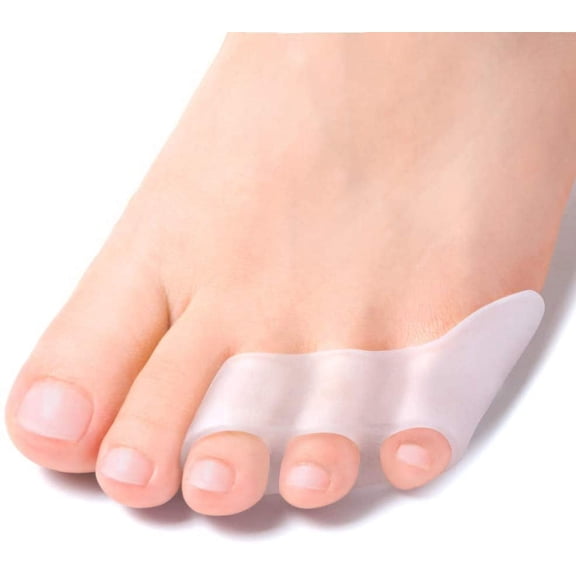 GIXUSIL 10 Pack Bunion Corrector Pinky Toe Separator, Soft Silicone Gel Little Pinky Toe Protectors Sleeve for Calluses, Blisters, Corns and Pain Relief from Friction, Fits Men and WomenTransparent