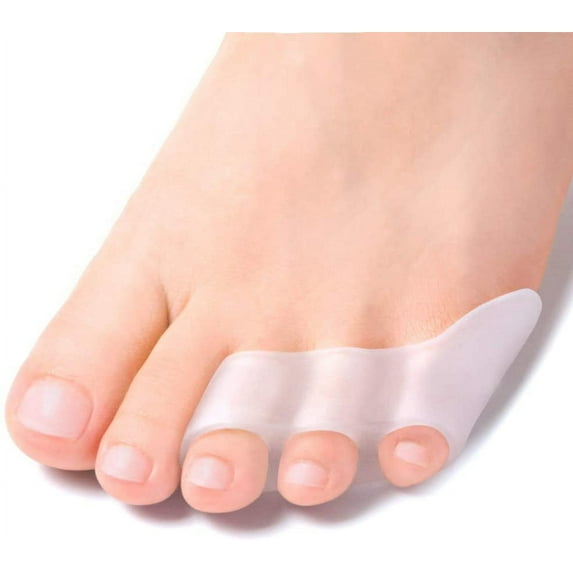GIXUSIL 10 Pack Bunion Corrector Pinky Toe Separator, Soft Silicone Gel Little Pinky Toe Protectors Sleeve for Calluses, Blisters, Corns and Pain Relief from Friction, Fits Men and Women（Transparent）