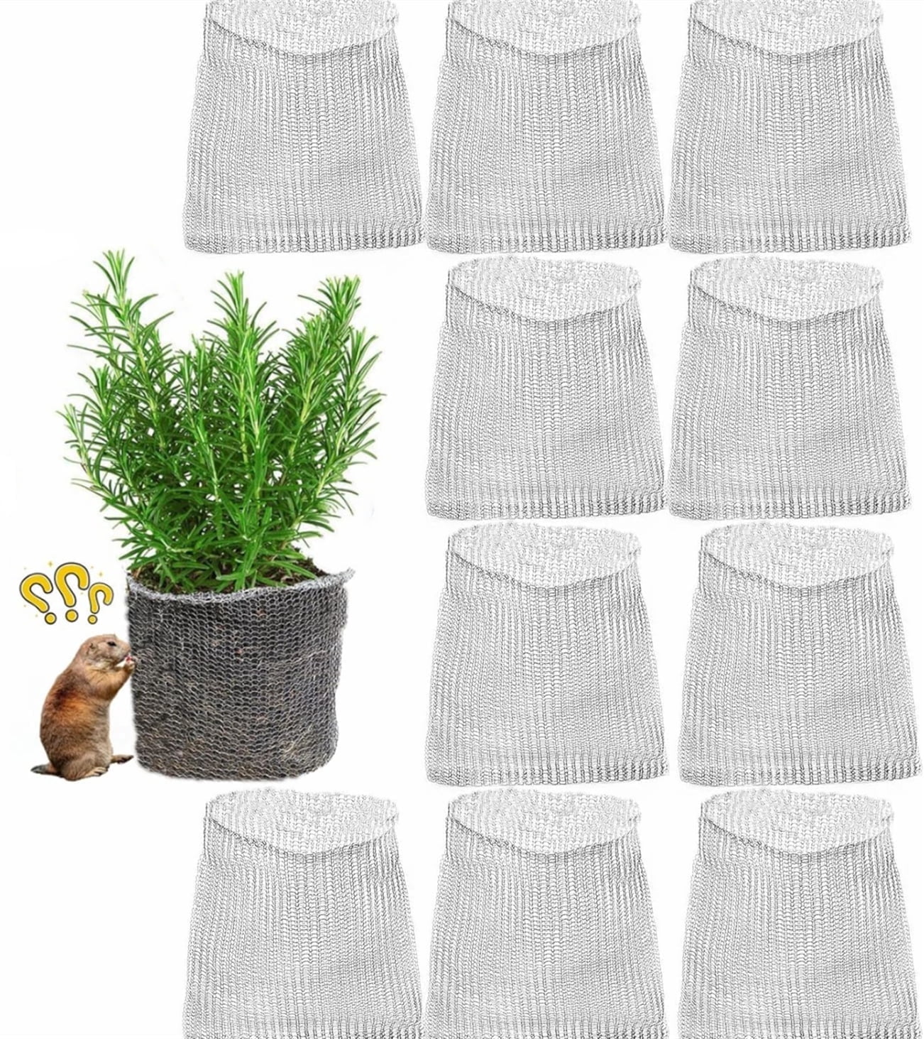 Gopher Root Protection Bags GIXUSIL 10 Packs Gopher and Vole Wire Speed Baskets, Garden Netting ...