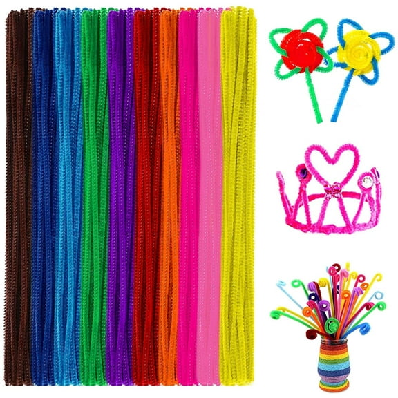 GIXUSIL 100 Pack Pipe Cleaners Chenille Stick for Valentine Day DIY Art Craft Decorations