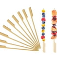 thumbnail image 1 of GIXUSIL 100 Pcs 10 inch Bamboo Paddle Skewers BBQ Grill Food Sticks , Flat Burgers Sticks Children Kids Wooden Fruits Picks Cocktail Barbecue Kebabs Buffets Party Fountain Fondue Stick Holders, 1 of 6