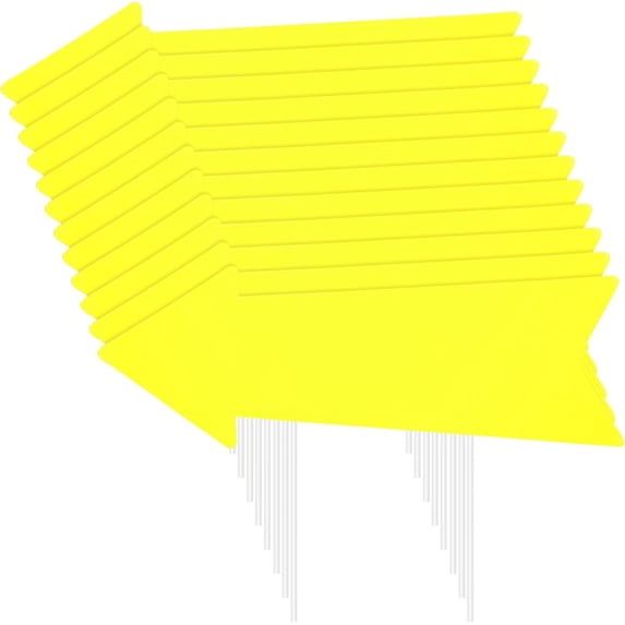 GIXUSIL 10Pcs Arrow Signs with Stakes Corrugated Plastic This Way Blank Arrow Directional Arrow Yard Signs High Visibility Signs for Wedding Parking Sign Outdoor(16 x 5 Inches ,Yellow)