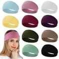 thumbnail image 1 of GIXUSIL 10Pcs Sport Headbands for Women, Sweat Head Bands ，Elastic Soft Fabric Non-Slip Hair Bands Hair Warp for Daily Workout Yoga Running Sports(Multicolor), 1 of 9