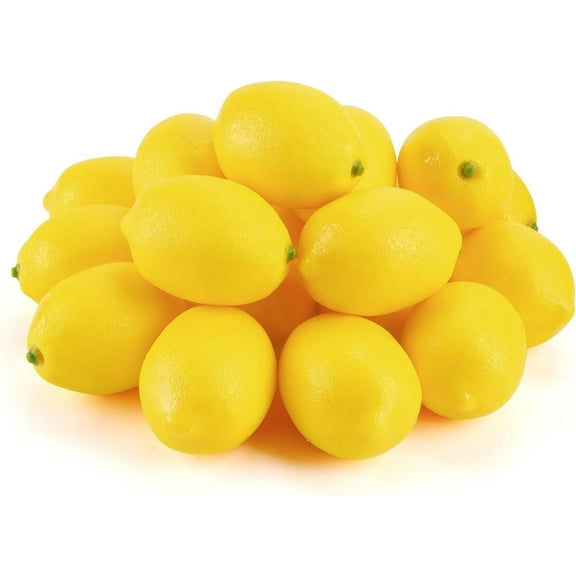 GIXUSIL 12 of Packs Artificial Lemon Lifelike Simulation Fake Fruit for Home Kitchen Party Decoration Vase Fillers Fruit Bowl Lemon Wreath Garland Photography Props Yellow