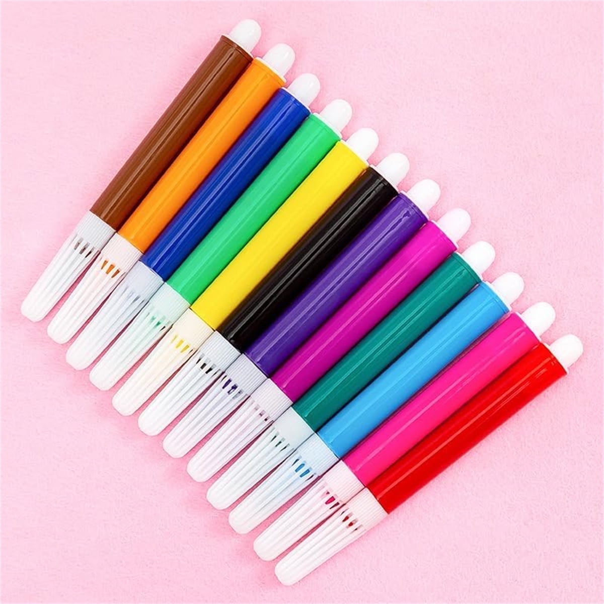 GIXUSIL 12 Pcs Mini Colored Markers, 3.4 in Premium Extra Fine Point Acrylic Paint Marker Pens with Multi-Color Art Painting Watercolor Pens, Stained Glass Paint Pen