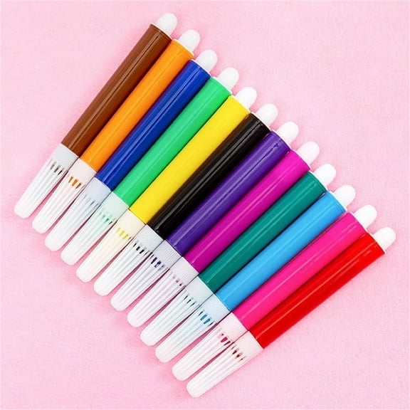 Tutuviw 12 Pcs Mini Colored Markers, 3.4 in Premium Extra Fine Point Acrylic Paint Marker Pens with Multi-Color Art Painting Watercolor Pens, Stained Glass Paint Pen