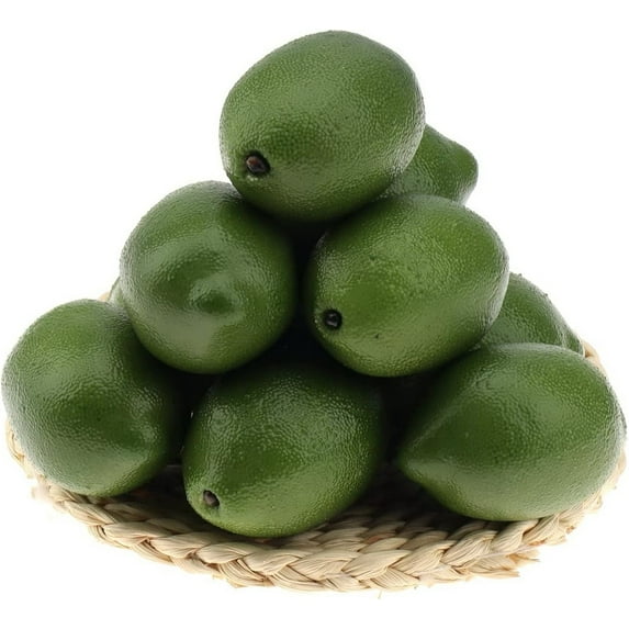 GIXUSIL 12Pcs Artificial Realistic Green Lemon Simulation Limes Decoration Fake Fruit for Home Kitchen Party Display Photography Props ,Vase Fillers Summer Decorations