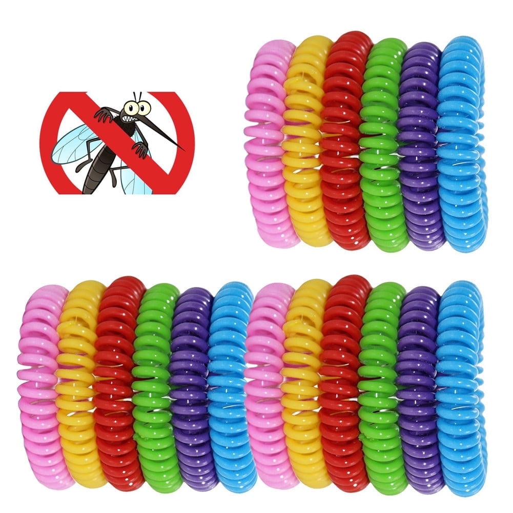 GIXUSIL 18Pcs Citronella Scented Coil Wristbands, ReusableMosquito Repellent BraceletsWaterproof