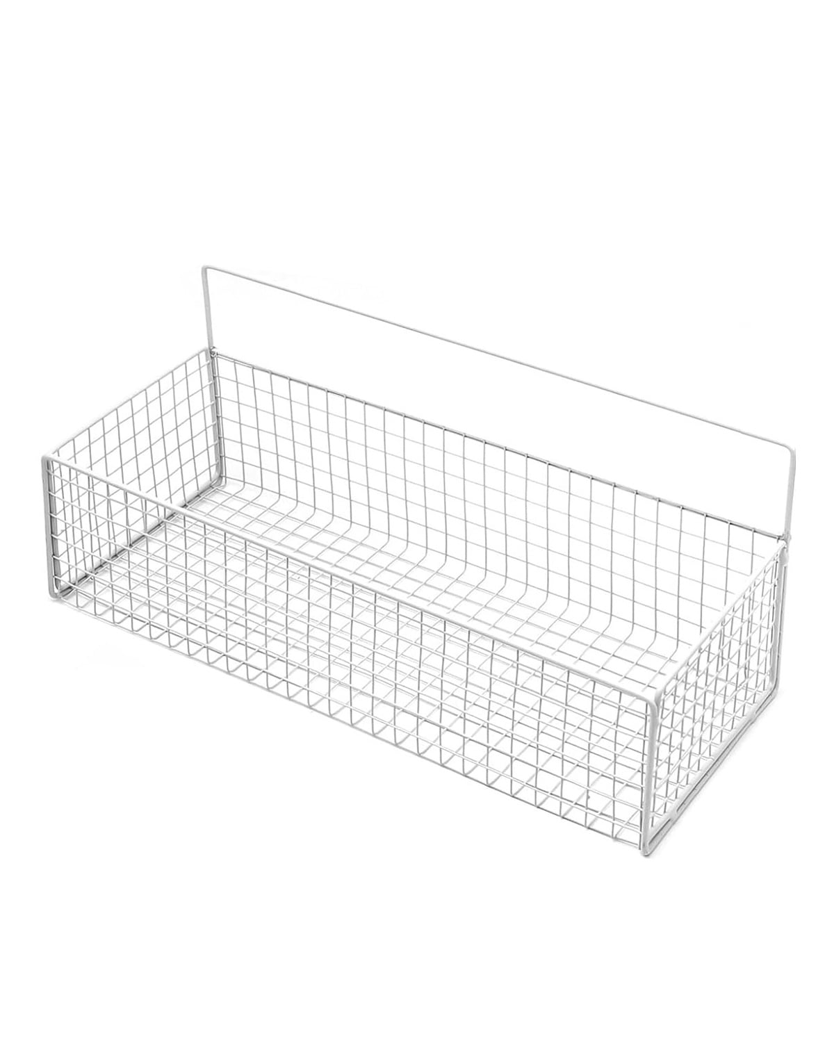 GIXUSIL 1Pack Hanging Wire Baskets Thickened Metal Wall Basket, Home Kitchen Storage Organizer for Cabinets & Closets, Bathroom, Pantry, Bedroom (White)