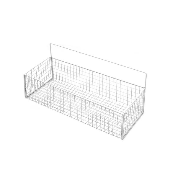 GIXUSIL 1Pack Hanging Wire Baskets Thickened Metal Wall Basket, Home Kitchen Storage Organizer for Cabinets & Closets, Bathroom, Pantry, Bedroom (White)