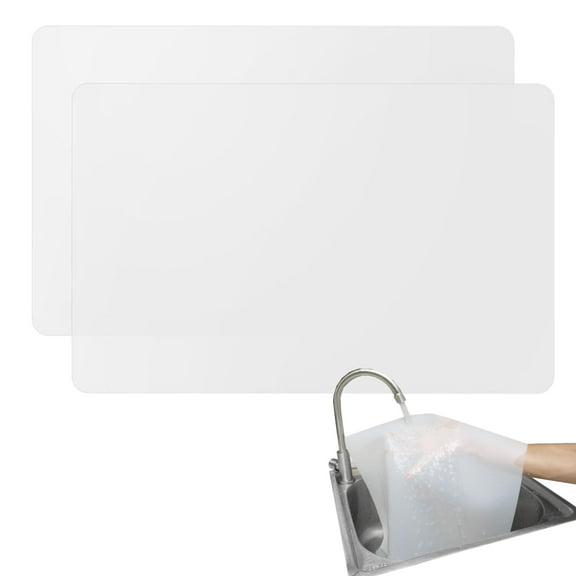 GIXUSIL 2 Pack 1.5mm Thick, 23.62" x 15.75" Silicone Mats for Kitchen Counter, Heat Resistant Mats, Countertop Protector, Non-Slip, Easy to Clean, , Semi-Transparent