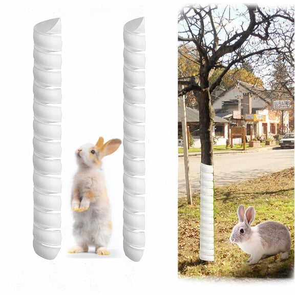 GIXUSIL 2 Size Tree Trunk Protector- Plastic Spiral Tree Guard Tree Trunk Protector Wrap Tree Bark Protector Tube Tree Wraps to Protect Bark Tree Saplings from Cats Rodents Deer Rabbit Mowers (White)