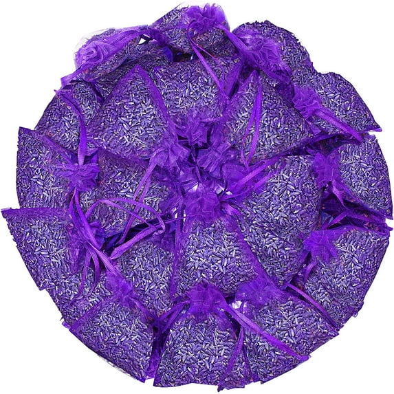 GIXUSIL 25 Pack Lavender Sachets Bags Bulk French Purple Home Fragrance Natural Dried Lavender Bags for Home Bedroom Drawers Closets Wedding Bridal Shower Favors