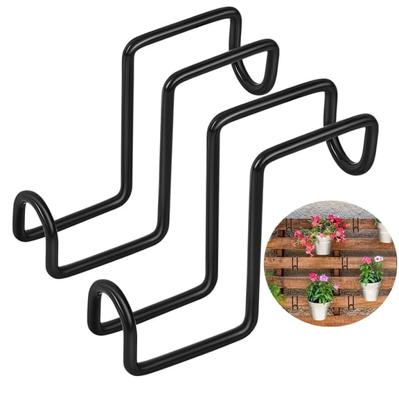 GIXUSIL 2Pcs 4 inch Stainless Steel Multi-Purpose Hook, Heavy Duty Over The Door & Rail Hanger for Hats, Clothes, Bath Towels, Plant Pots, and Horse Stall,Black