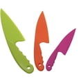 thumbnail image 1 of GIXUSIL 3 Colours 3 Sizes Plastic Kid Knives for Kids Toddler Children Cooking Safe Kitchen Knife Set for Cutting Lettuce Knife Salad Knives Set of 3, 1 of 5