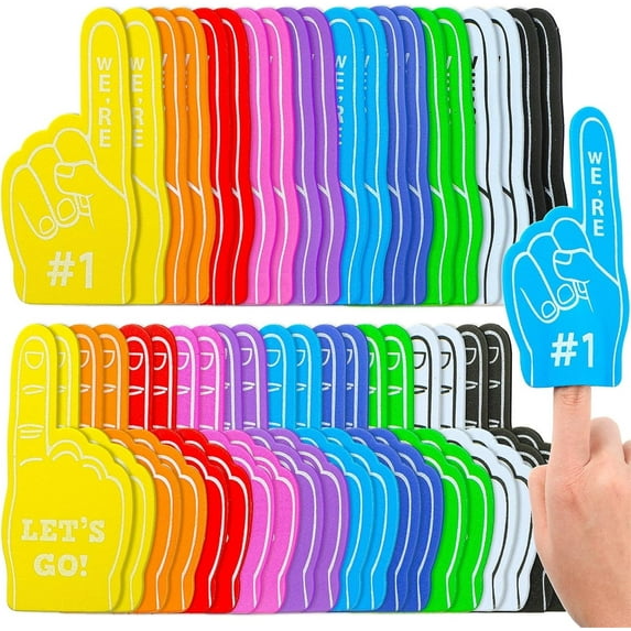GIXUSIL 30 Pieces Foam Finger #1 Sports Fan Mini Foam Finger, Party Favors Basketball Baseball Football Soccer Team Cheerleader Gifts for Sporting Events Birthday Party Supplies