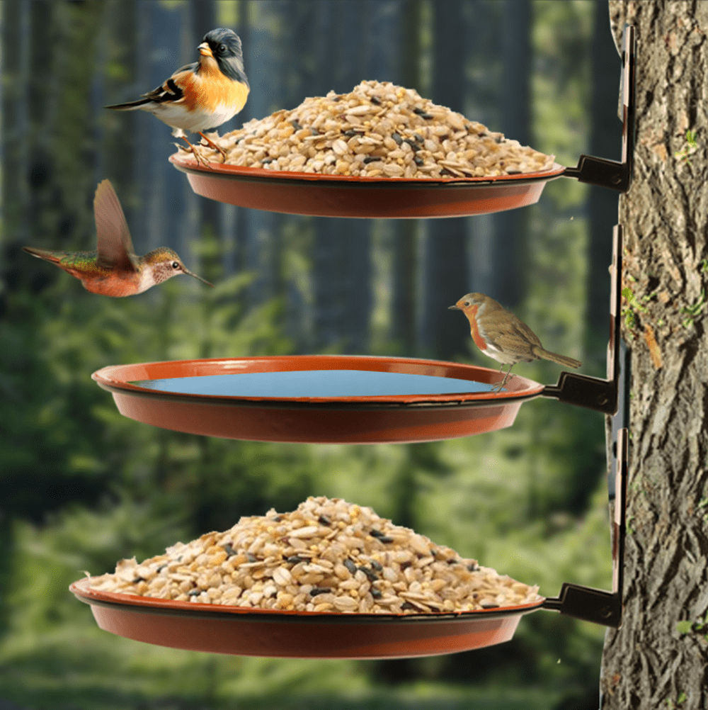GIXUSIL 3Pcs Bird Trays Tree Mounted For Bird Feeder Bird Bath Bowl