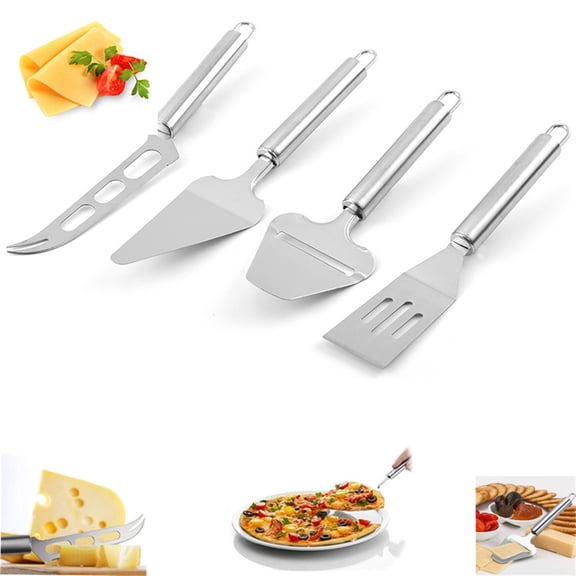 GIXUSIL 4 Pieces Shovel Creme Cheese Pizza Lifter Cake Server Flatware Baking Tools, Parts Scraper Pizza Transfer Tool Pie Stainless Steel Butter Cream Kitchen Tool