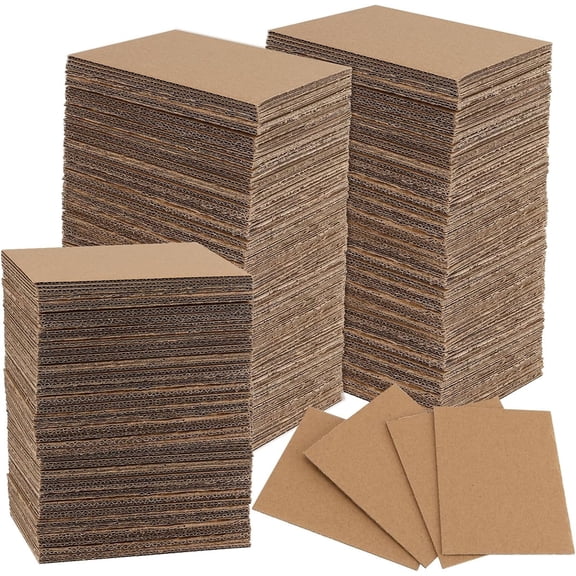 GIXUSIL 50 Pack Corrugated Cardboard for Packaging Flat Cardboard Sheet, Inserts Square Flat Cardboard Separators for Shipping Packing Mailing Crafts (Brown, 4 x 6 inch)