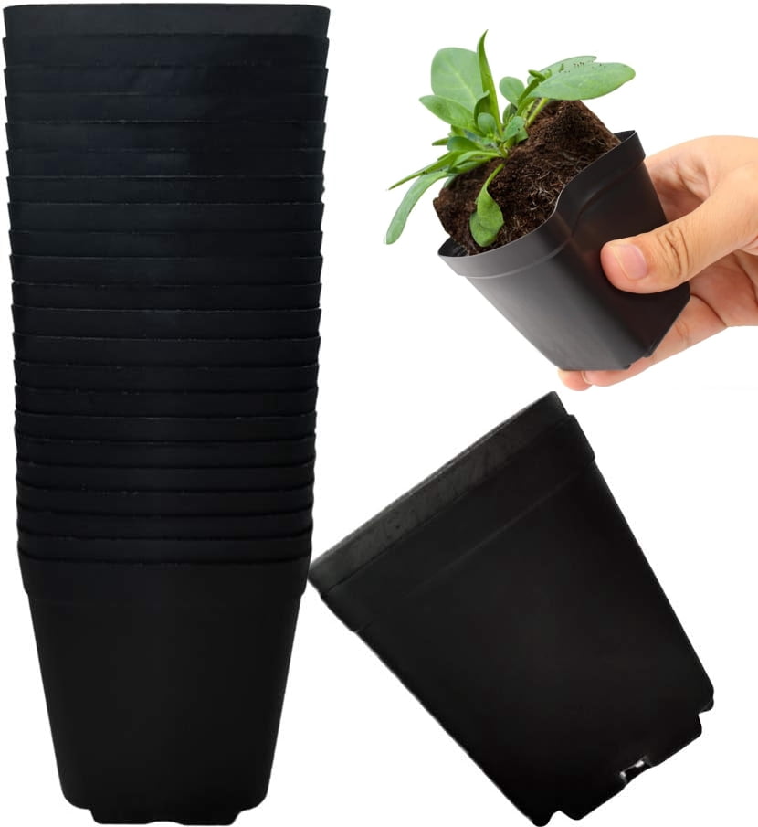 GIXUSIL 50Pcs Square Plant Nursery Pots,2 inch Plastic Pots with ...