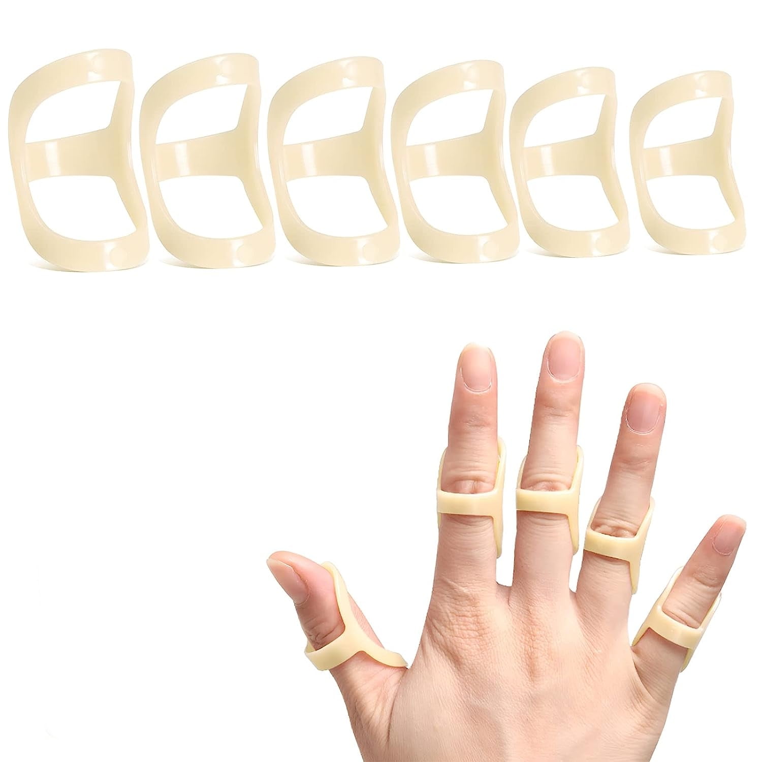 GIXUSIL 6Pcs Oval Finger Splints,Graduated Oval Trigger Finger Splint