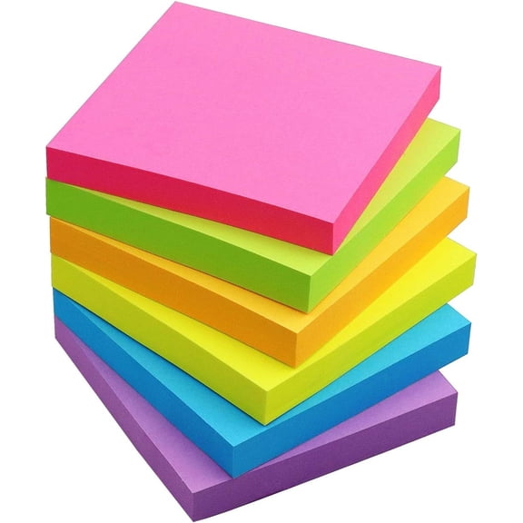 GIXUSIL 8 Pads Sticky Notes 3x3 in, Canary Green, Sticky Pads, Recyclable, Self-Stick Notes Pads, Easy to Post for Home, Office, Notebook，100Sheets/pad, 800 Sheets Total(Multicolor)