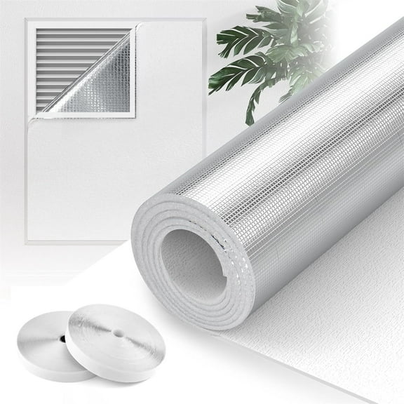 GIXUSIL Attic Fan Cover with 2 Pcs Adhesive Strips, 50.79" x 50.79" Insulation Cover, Winter Barrier Insulation Sheets, Seal Cover for Whole House Attic Ceiling Fan Shutter, Air Vent