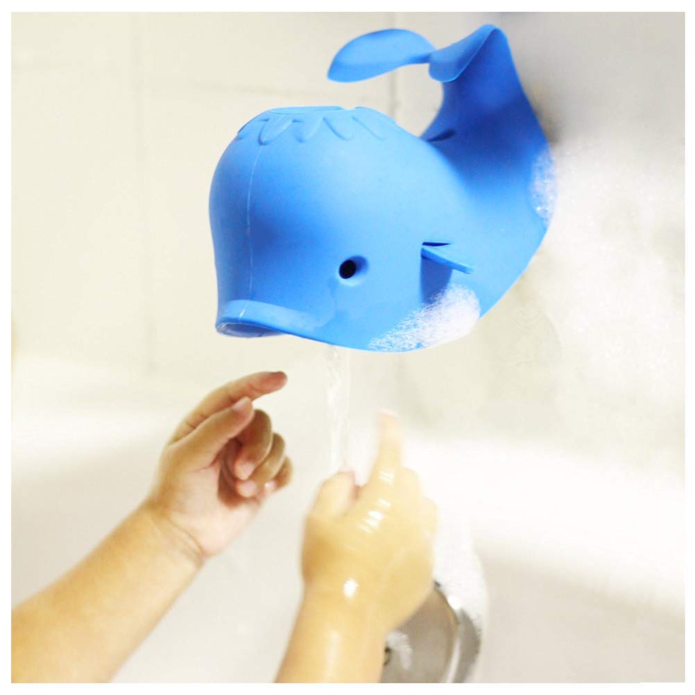 GIXUSIL Blue Faucet Spout Cover Blue Whale Baby Cute Soft Silicon Bath