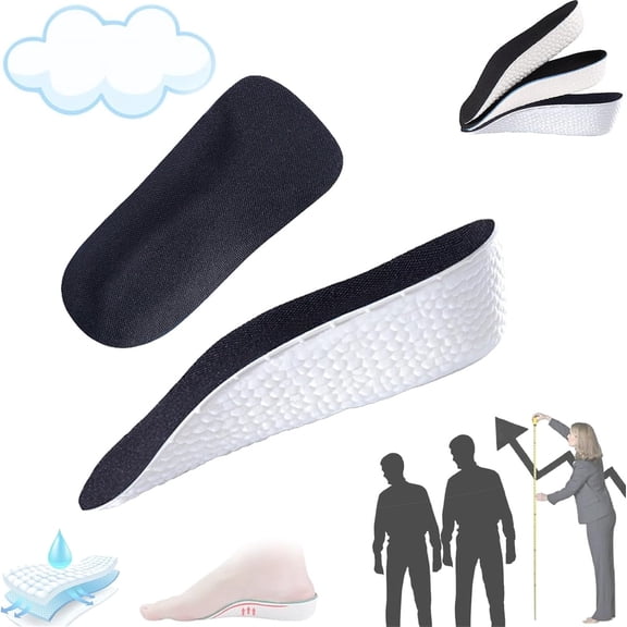 GIXUSIL Comfortable Increase Insole 1 Pairs Increase Cushion High Pad Orthopedic High Heel Pad Men's Shoes & Women's Shoes High Orthopedic High Pad (Black, 1.38")
