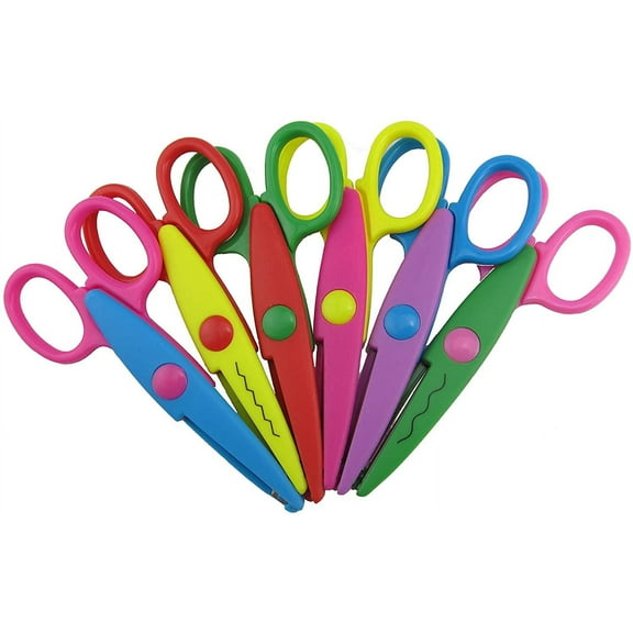 GIXUSIL Craft Scissors Decorative Edge, 6 Pack, Craft Scissors, Zig Zag Scissors, Decorative Scissors, Scrapbooking Scissors, Fancy Scissors, Scissors for Crafting, Pattern Scissors, Design Scissors