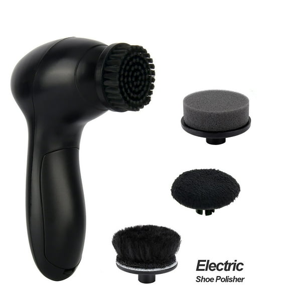 GIXUSIL Electric Shoe Shine Kit, Electric Shoe Polisher Brush Shoe Shiner Dust Cleaner Portable Wireless Leather Care Kit for Shoes, Bags, Sofa (Black) Mini