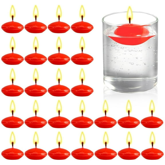 GIXUSIL Floating Candles,Waterproof Flameless Floating Candle,Unscented Tealight Shape Candles,Dripless Candles for Weddings/Anniversaries/Birthdays/Home Decoration,20 Pcs Red