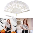 thumbnail image 1 of GIXUSIL Foldable Lace Fan Handheld Chinese Vintage Style Hand Held Folding Fans for Party Wedding Dancing Decoration for 1920s Costume Wedding Dancing Tea Party，White, 1 of 7