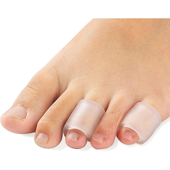 GIXUSIL Gel Pinky Toe Caps /Finger Caps for Women, Men, 20Pcs Breathable Toe Protectors Covers for Blisters, Corns, Hammer Toe, Missing Ingrown Toenails, Silicone Toe Guard Sleeves for Hiking, Clear