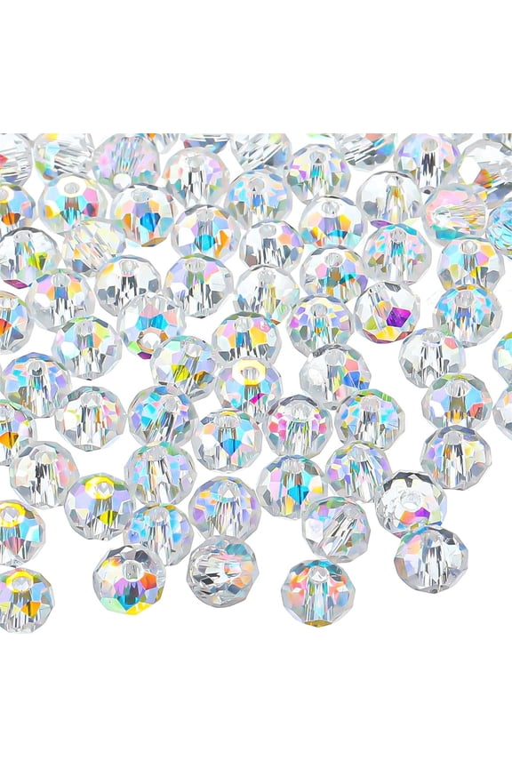 Glass Crystal Bicone Beads, (4 mm)New Cut Glass Spacer Beads Colorful Clear, Bulk Small Crystal Beads for DIY Jewelry Necklace Pendants Bracelet Making Supplies (Crystal)