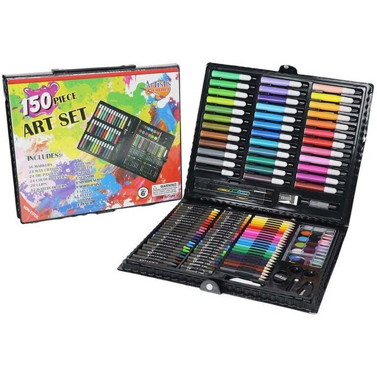 GIXUSIL Kids Art Set 150Pcs Painting Drawing Set, Art Supplies Coloring Kit  with Colored Pencils Crayons Markers Art Drawing Kits, Graffiti/Painting