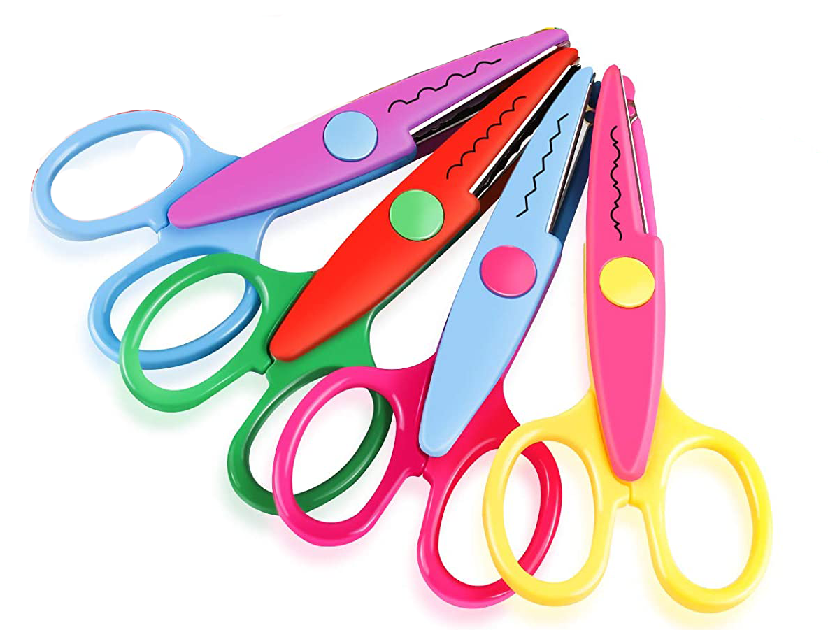 GIXUSIL Kids Scissors, Kids Craft Scissors Set of 4, Children Serrated  Scissors, Zig Zag Cut Scissors, Assorted Colors 