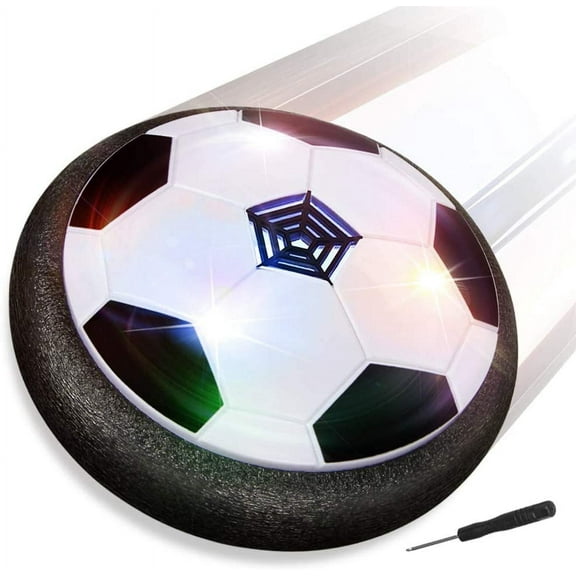 GIXUSIL Levitating Soccer Ball Toy -Indoor Football with LED Lights, Kid-Safe Floating Sports GameBlack
