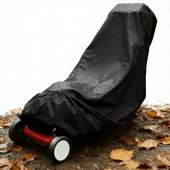 GIXUSIL Lawn Mower Cover 76x20x44 inch, Heavy-Duty 600D Oxford Fabric, Waterproof Universal Fit for Push Mower, Tear-Resistant with Drawstring & Storage Bag, Black