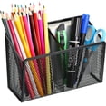 thumbnail image 1 of GIXUSIL Magnetic Pencil Holder and Locker Organizer, Wire Mesh Storage Basket for Refrigerator, Whiteboard or Office Cabinet. Extra Strong Magnets. Office Accessories (Black, 2 Compartment), 1 of 7