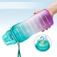 thumbnail image 1 of GIXUSIL Motivational 128 oz Green Plastic Water Bottle with Time Marker and Straw, 1 of 6