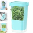 thumbnail image 1 of GIXUSIL Plastic Cilantro Storage Container,1 Pcs Clear Fresh Herb Keeper,Reusable Divider Vegetable Keeper,Multipurpose Asparagus Saver,Cilantro Organizer,for Refrigerator Kitchen (Blue), 1 of 7