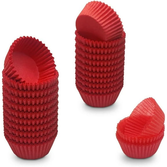 GIXUSIL Red Baking Cups, 1000 Count Greaseproof Paper No Smell Mini Cupcake Liners, Muffin Baking Cups Liners, Food Grade and Grease-Proof Baking Cups Paper